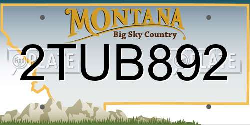 2TUB892 Montana License Plate