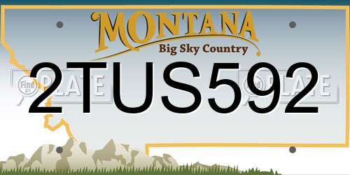 2TUS592 Montana License Plate