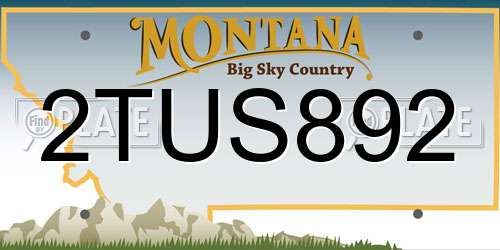 2TUS892 Montana License Plate
