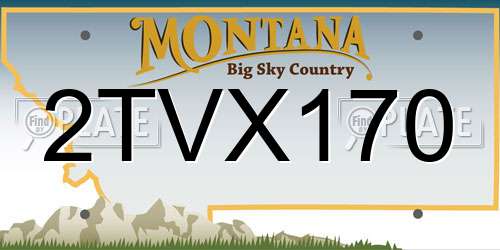 2TVX170 Montana License Plate
