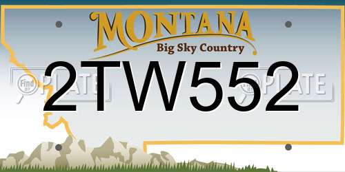 2TW552 Montana License Plate