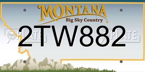 2TW882 Montana License Plate