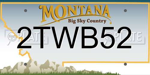 2TWB52 Montana License Plate