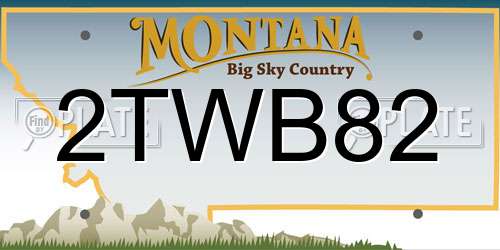 2TWB82 Montana License Plate