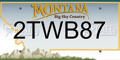 2TWB87 Montana License Plate