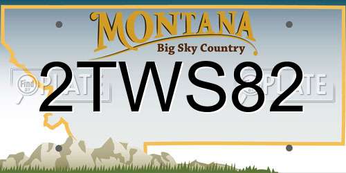 2TWS82 Montana License Plate