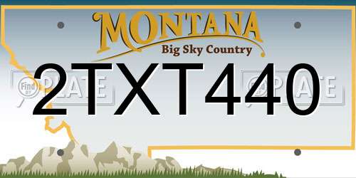 2TXT440 Montana License Plate