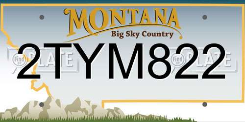 2TYM822 Montana License Plate