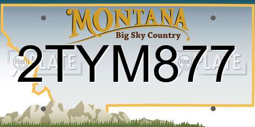 2TYM877 Montana License Plate