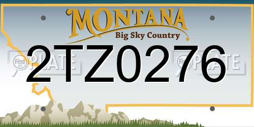 2TZ0276 Montana License Plate