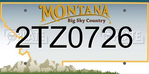 2TZ0726 Montana License Plate