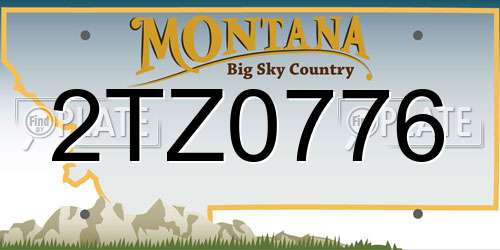 2TZ0776 Montana License Plate