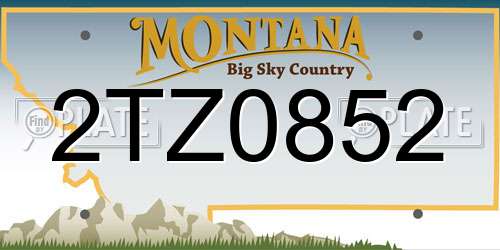 2TZ0852 Montana License Plate