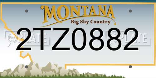 2TZ0882 Montana License Plate
