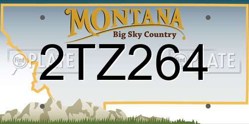 2TZ264 Montana License Plate