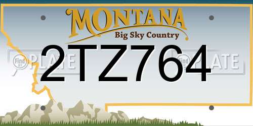 2TZ764 Montana License Plate