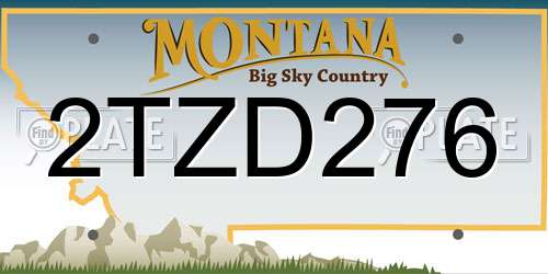2TZD276 Montana License Plate