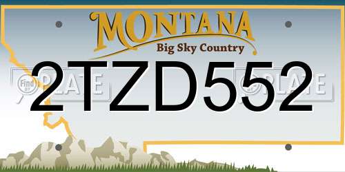 2TZD552 Montana License Plate