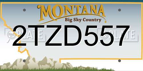 2TZD557 Montana License Plate