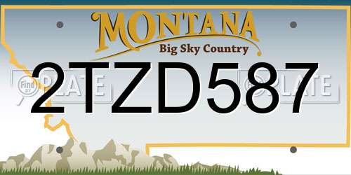 2TZD587 Montana License Plate