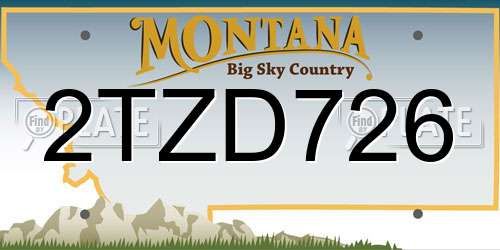 2TZD726 Montana License Plate