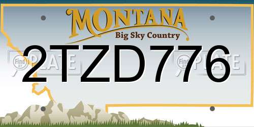 2TZD776 Montana License Plate