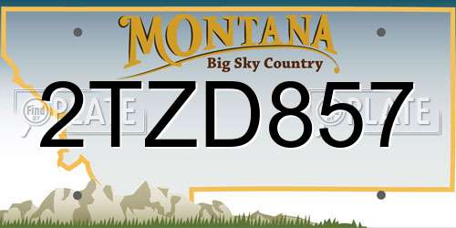 2TZD857 Montana License Plate