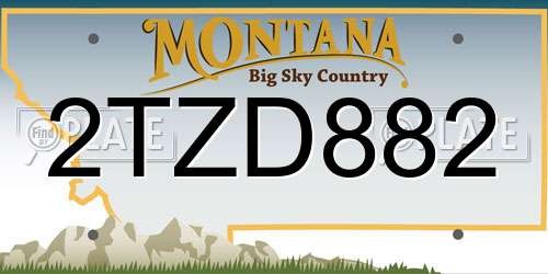2TZD882 Montana License Plate