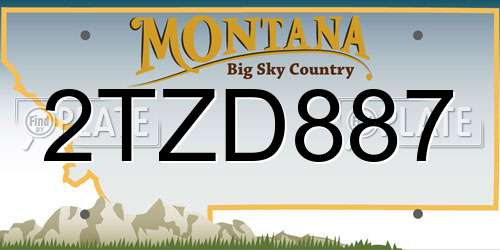 2TZD887 Montana License Plate