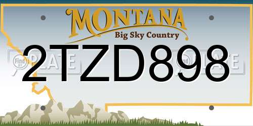 2TZD898 Montana License Plate