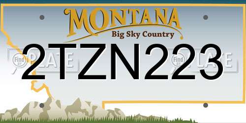 2TZN223 Montana License Plate
