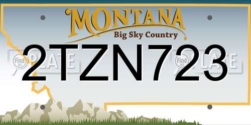 2TZN723 Montana License Plate