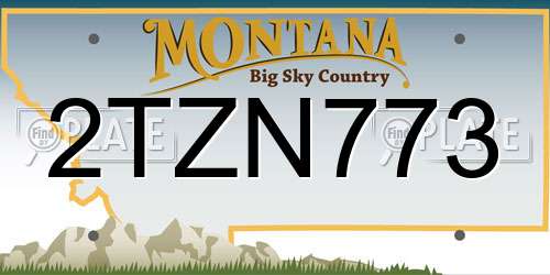 2TZN773 Montana License Plate