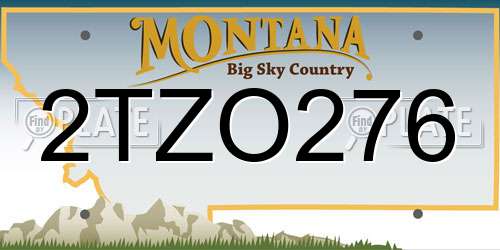 2TZO276 Montana License Plate