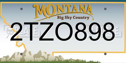 2TZO898 Montana License Plate