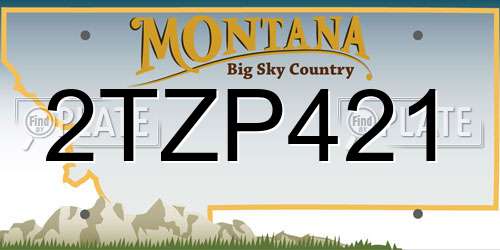 2TZP421 Montana License Plate