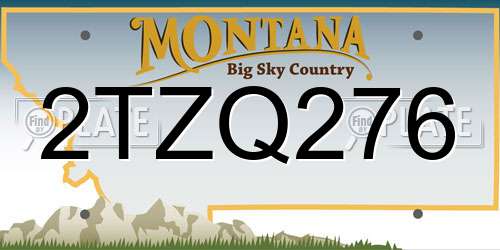 2TZQ276 Montana License Plate