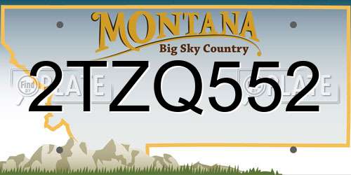 2TZQ552 Montana License Plate