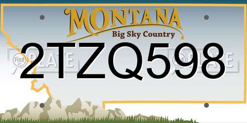 2TZQ598 Montana License Plate