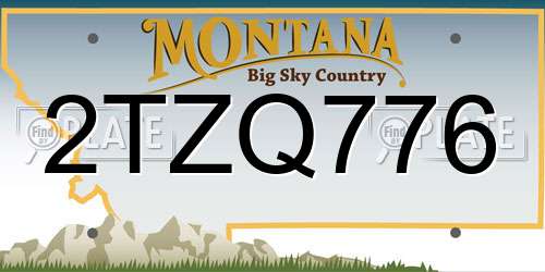 2TZQ776 Montana License Plate