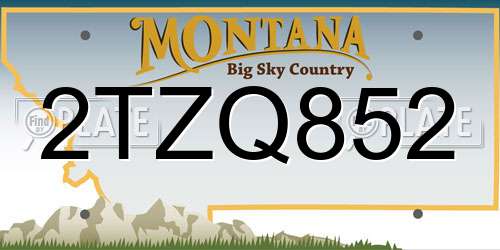 2TZQ852 Montana License Plate