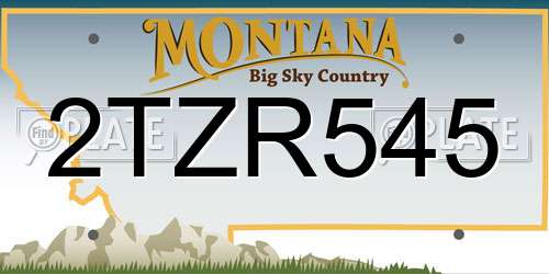 2TZR545 Montana License Plate