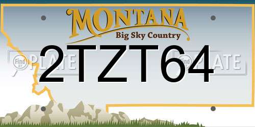 2TZT64 Montana License Plate