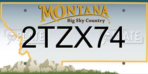 2TZX74 Montana License Plate