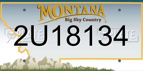 2U18134 Montana License Plate