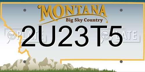 2U23T5 Montana License Plate