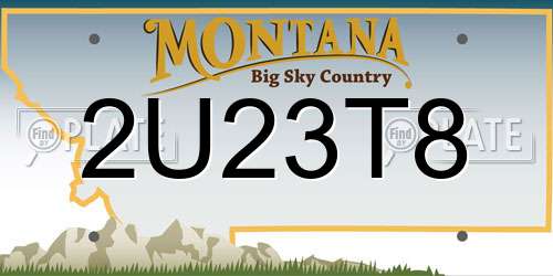 2U23T8 Montana License Plate