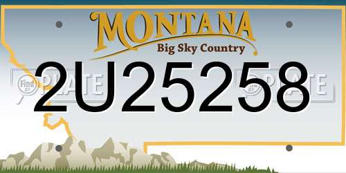 2U25258 Montana License Plate