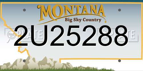2U25288 Montana License Plate