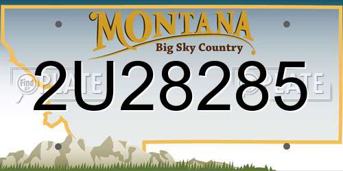 2U28285 Montana License Plate